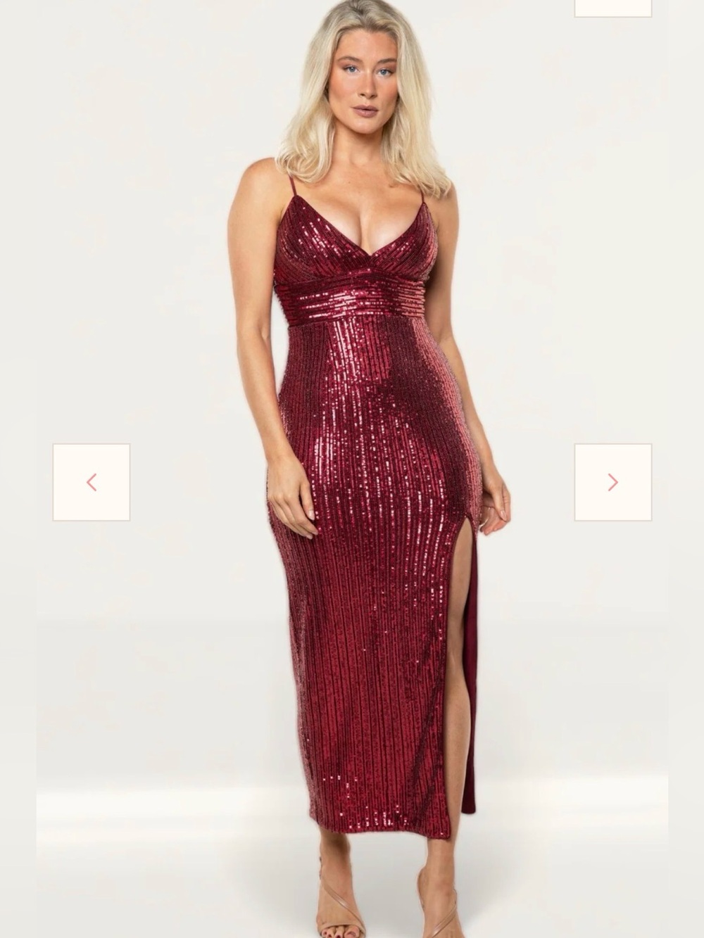 Saylor Gillian wine Red Sequin Dress
Size XS